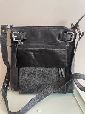 Cleo & Patek Paris Black Leather Crossbody Bag